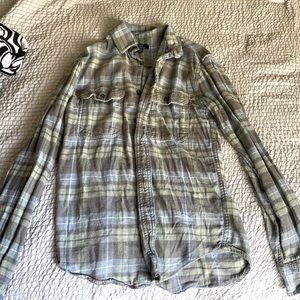 Blue and green flannel